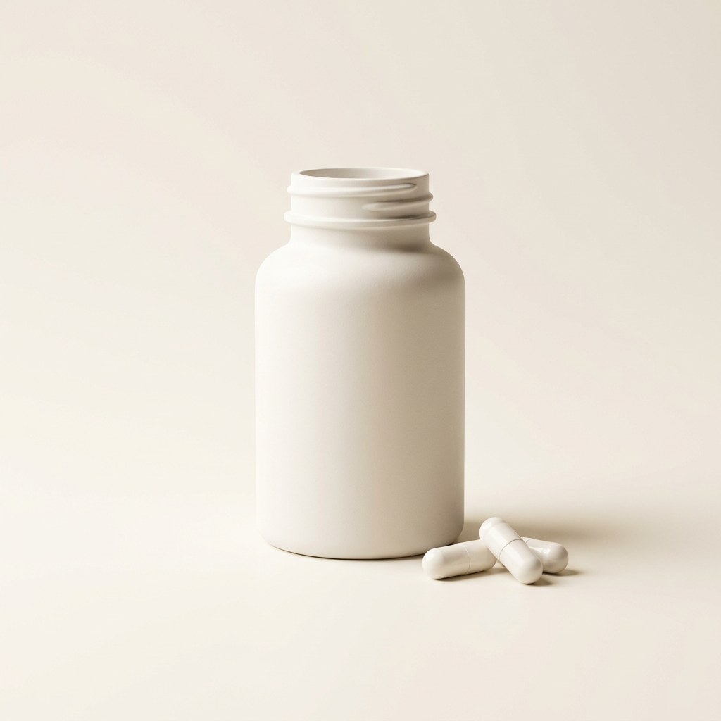 Supplement bottle on a clean background